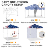 6.6x6.6 Pop Up Canopy Tent with 1 Sidewall - Eagle Peak®