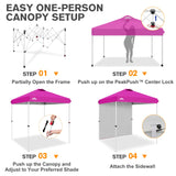6.6x6.6 Pop Up Canopy Tent with 1 Sidewall - Eagle Peak®