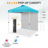 6.6x6.6 Pop Up Canopy Tent with 1 Sidewall - Eagle Peak®