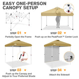 6.6x6.6 Pop Up Canopy Tent with 1 Sidewall - Eagle Peak®