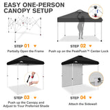 6.6x6.6 Pop Up Canopy Tent with 1 Sidewall - Eagle Peak®
