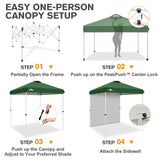 6.6x6.6 Pop Up Canopy Tent with 1 Sidewall - Eagle Peak®