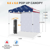 6.6x6.6 Pop Up Canopy Tent with 1 Sidewall - Eagle Peak®