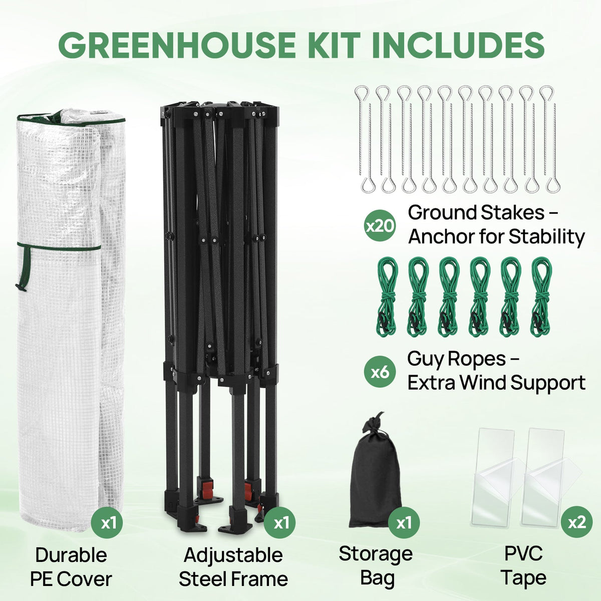 6.6x6.6/8.5x8.5 Easy Setup Pop Up Greenhouse, Hexagon - Eagle Peak®