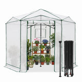 6.6x6.6/8.5x8.5 Easy Setup Pop Up Greenhouse, Hexagon - Eagle Peak®