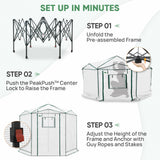 6.6x6.6/8.5x8.5 Easy Setup Pop Up Greenhouse, Hexagon - Eagle Peak®