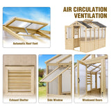 6.7x6x7.7 ft / 6.7x7.8x7.7 ft/ 6.7x9.7x7.7 ft Wood Greenhouse - Eagle Peak Custom Canopy Tent