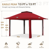 EAGLE PEAK 13x13 Pop Up Gazebo w/ Mosquito Netting - Eagle Peak Canopy and Outdoor Products