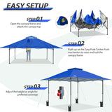 13x13 Straight Leg Pop Up Canopy Tent with 169 sqft of Shade