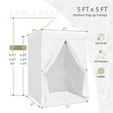 EAGLE PEAK Straight Leg Outdoor Portable Canopy Tent with Removable Sunwalls 5x5 ft, Carry Bag Included