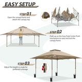 13x13 Straight Leg Pop Up Canopy Tent with 169 sqft of Shade