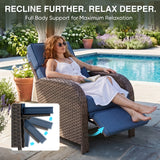 Outdoor Wicker Recliner Chair with Footrest