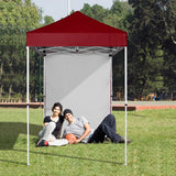 5x5 Straight Leg Pop Up Canopy Tent with One Removable Sunwall