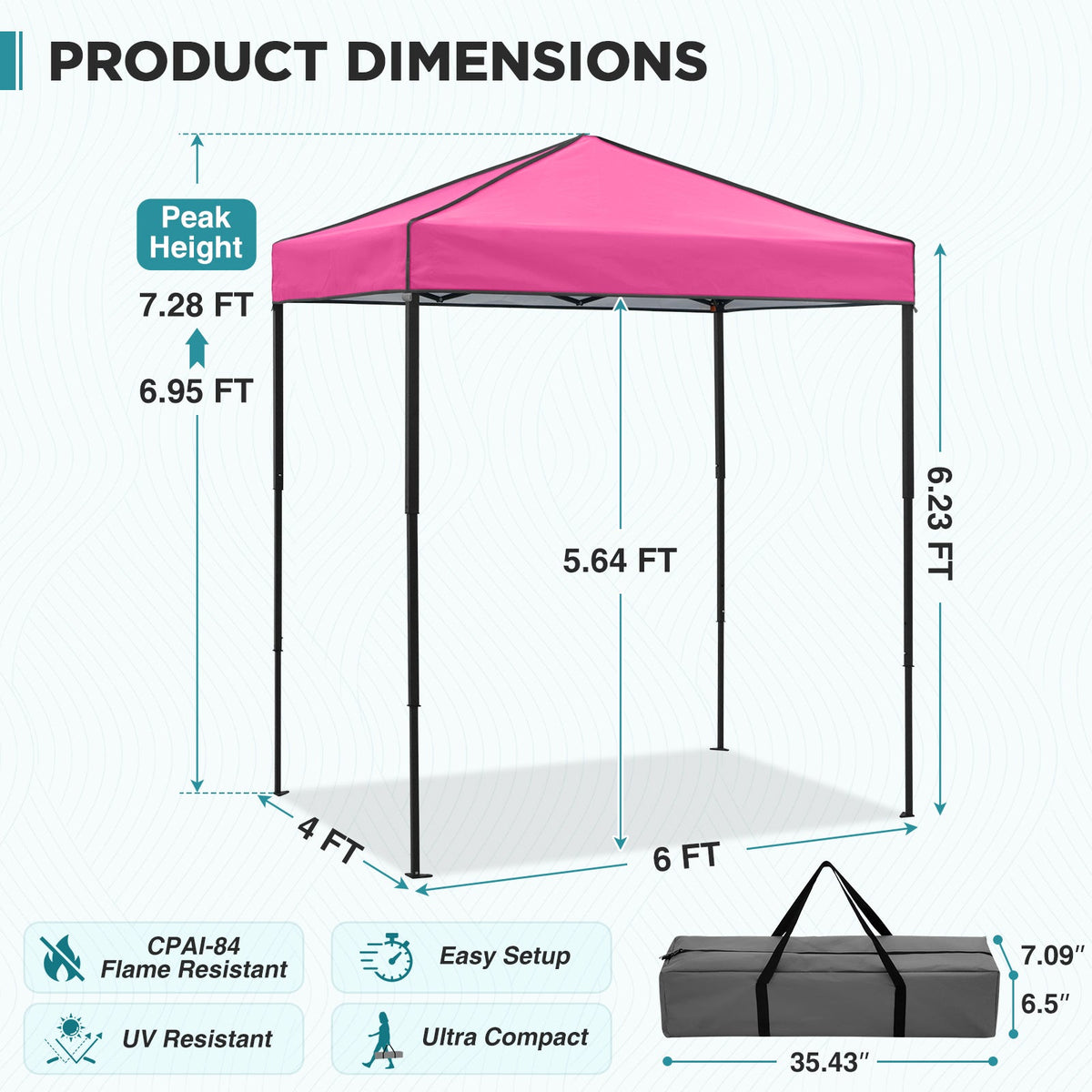 6x4 Instant Pop Up Canopy Tent - Eagle Peak®