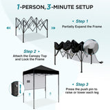 6x4 Instant Pop Up Canopy Tent with 1 Half Wall - Eagle Peak®