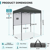6x4 Instant Pop Up Canopy Tent with 1 Half Wall - Eagle Peak®