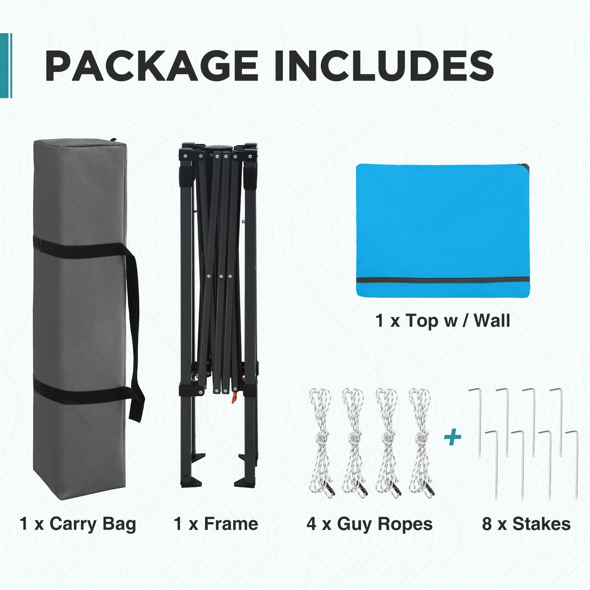 6x4 Instant Pop Up Canopy Tent with 1 Half Wall - Eagle Peak®