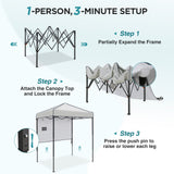 6x4 Instant Pop Up Canopy Tent with 1 Half Wall - Eagle Peak®