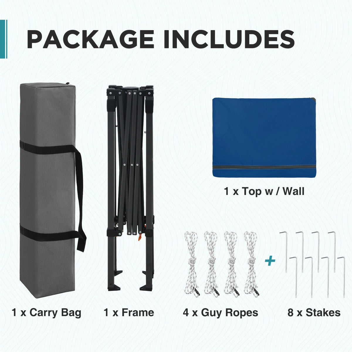 6x4 Instant Pop Up Canopy Tent with 1 Half Wall - Eagle Peak®