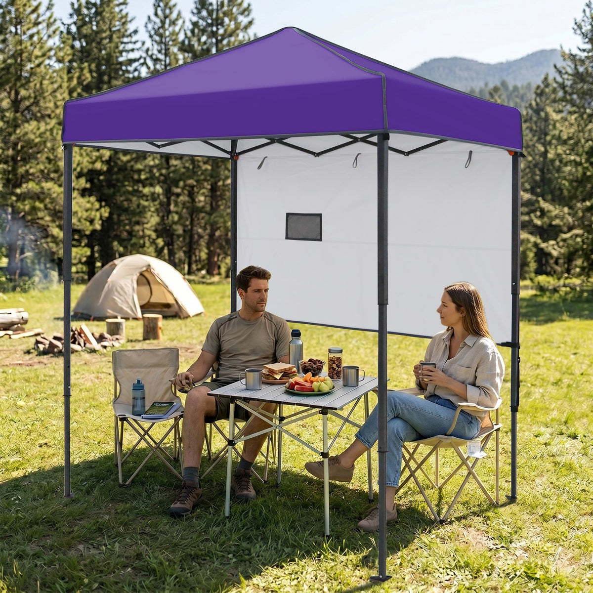 6x4 Instant Pop Up Canopy Tent with 1 Half Wall - Eagle Peak®