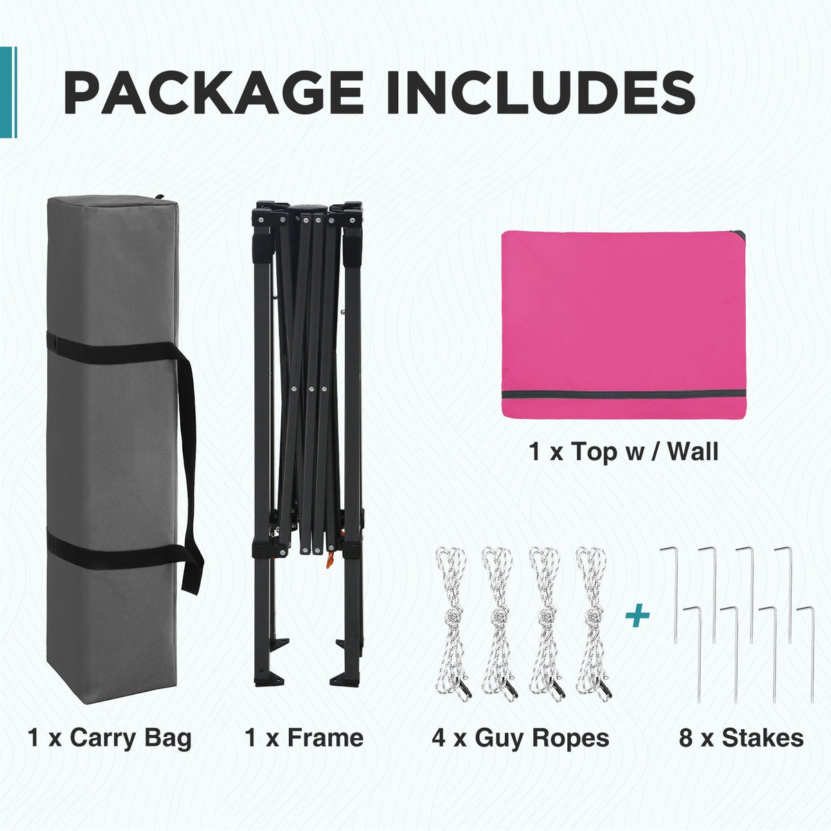 6x4 Instant Pop Up Canopy Tent with 1 Half Wall - Eagle Peak®