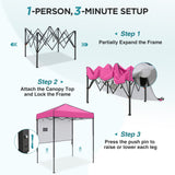 6x4 Instant Pop Up Canopy Tent with 1 Half Wall - Eagle Peak®