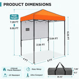 6x4 Instant Pop Up Canopy Tent with 1 Half Wall - Eagle Peak®