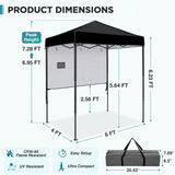 6x4 Instant Pop Up Canopy Tent with 1 Half Wall - Eagle Peak®