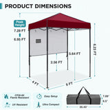 6x4 Instant Pop Up Canopy Tent with 1 Half Wall - Eagle Peak®