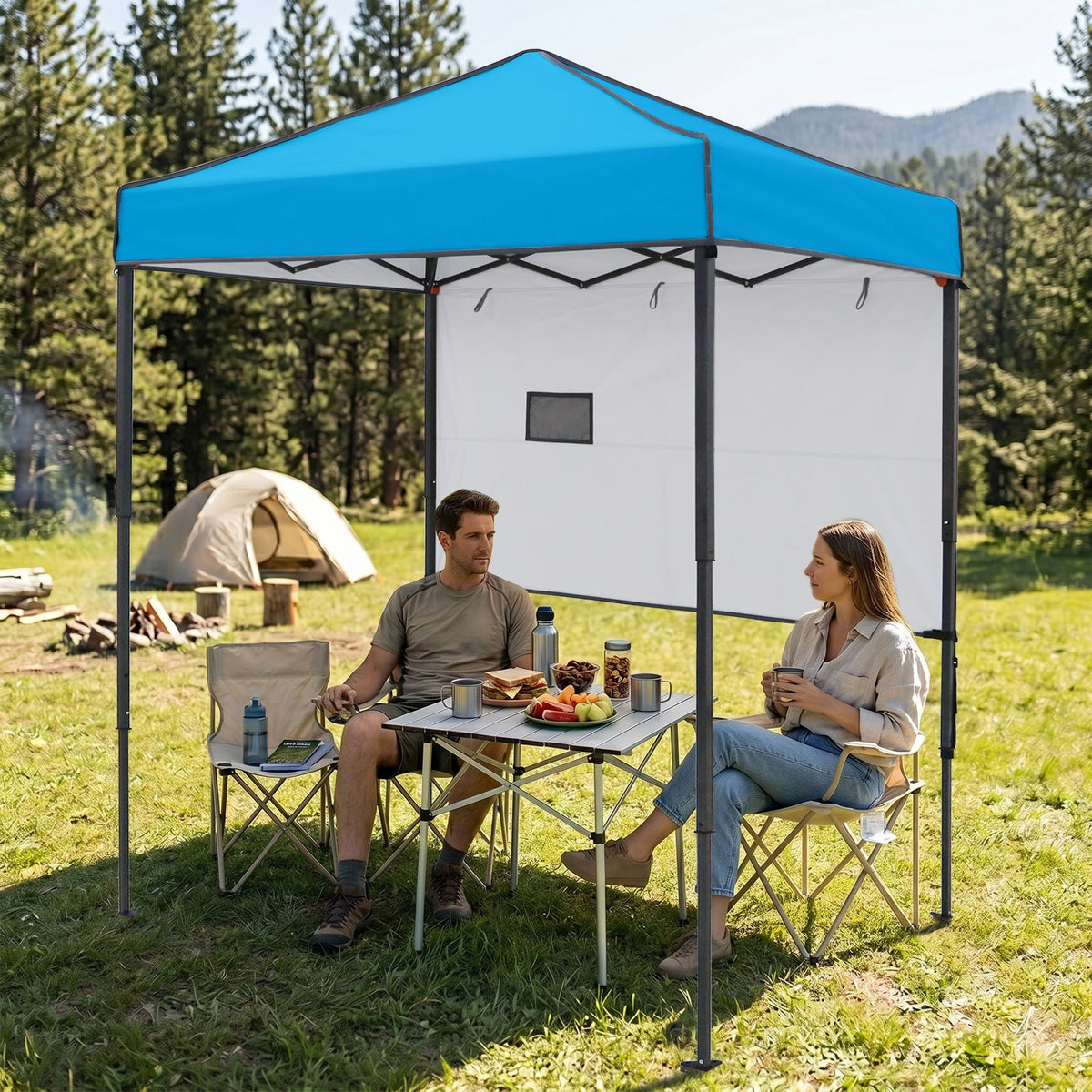 6x4 Instant Pop Up Canopy Tent with 1 Half Wall - Eagle Peak®