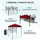 6x4 Instant Pop Up Canopy Tent with 1 Half Wall - Eagle Peak®