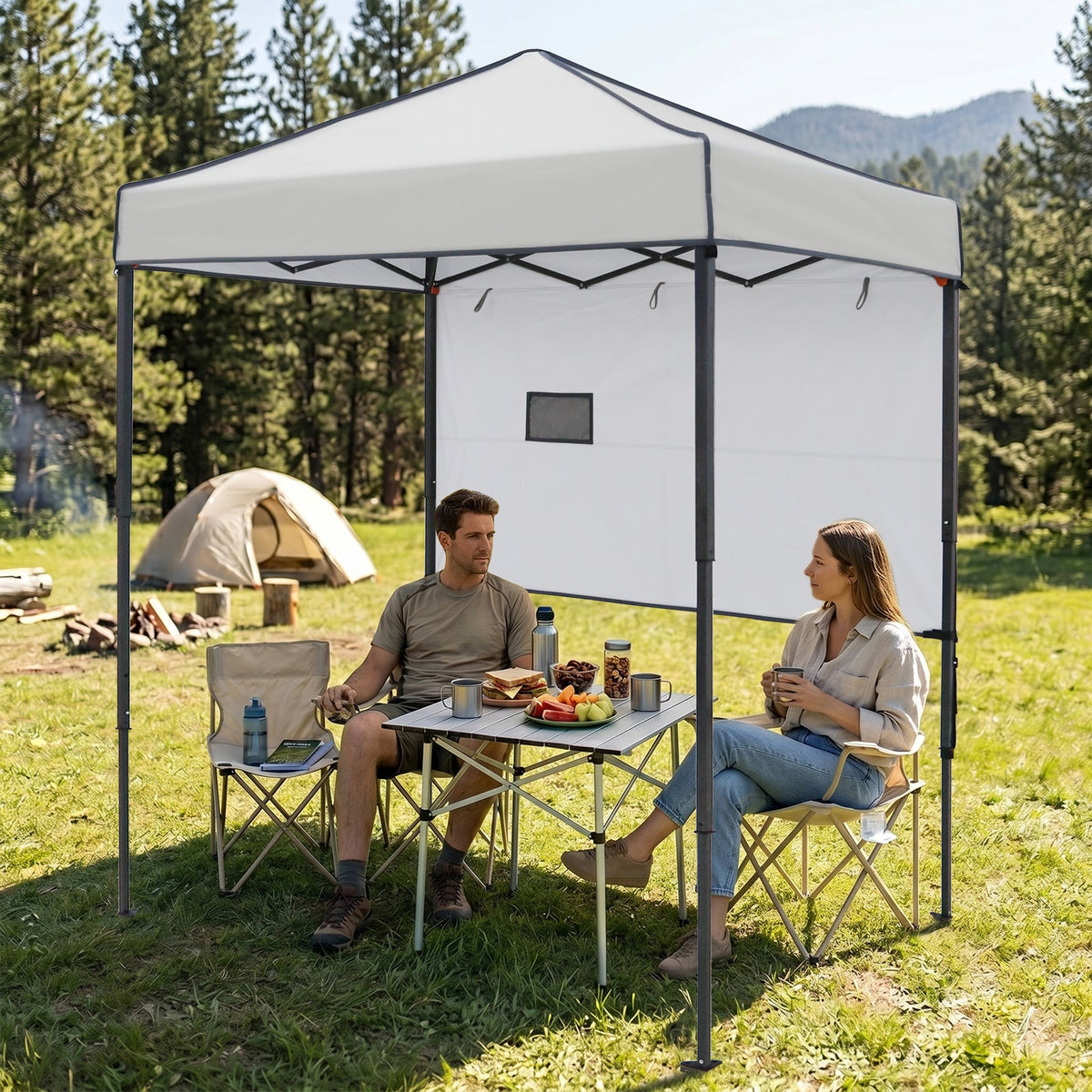 6x4 Instant Pop Up Canopy Tent with 1 Half Wall - Eagle Peak®