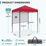 6x4 Instant Pop Up Canopy Tent with 1 Half Wall - Eagle Peak®