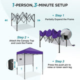 6x4 Instant Pop Up Canopy Tent with 1 Half Wall - Eagle Peak®