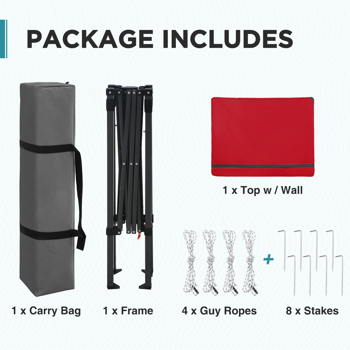 6x4 Instant Pop Up Canopy Tent with 1 Half Wall - Eagle Peak®