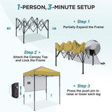 6x4 Instant Pop Up Canopy Tent with 1 Half Wall - Eagle Peak®