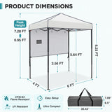 6x4 Instant Pop Up Canopy Tent with 1 Half Wall - Eagle Peak®