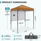 6x4 Instant Pop Up Canopy Tent with 1 Half Wall - Eagle Peak®