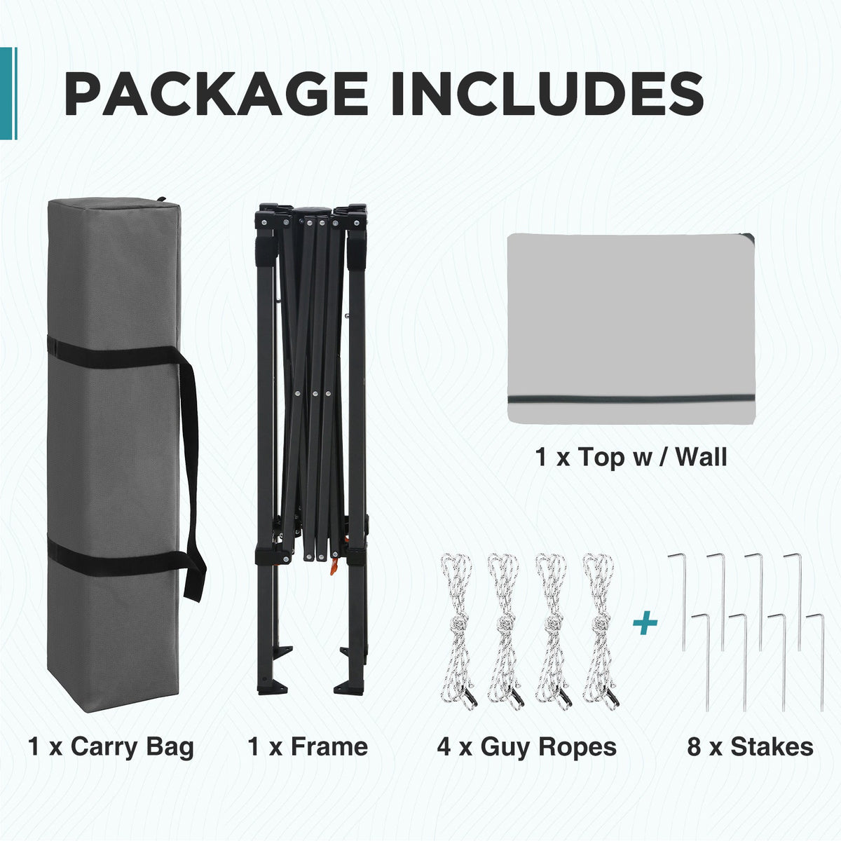 6x4 Instant Pop Up Canopy Tent with 1 Half Wall - Eagle Peak®