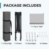 6x4 Instant Pop Up Canopy Tent with 1 Half Wall - Eagle Peak®