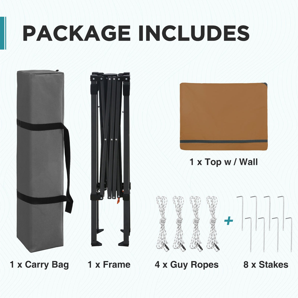 6x4 Instant Pop Up Canopy Tent with 1 Half Wall - Eagle Peak®