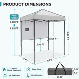 6x4 Instant Pop Up Canopy Tent with 1 Half Wall - Eagle Peak®