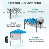 6x4 Instant Pop Up Canopy Tent with 1 Half Wall - Eagle Peak®