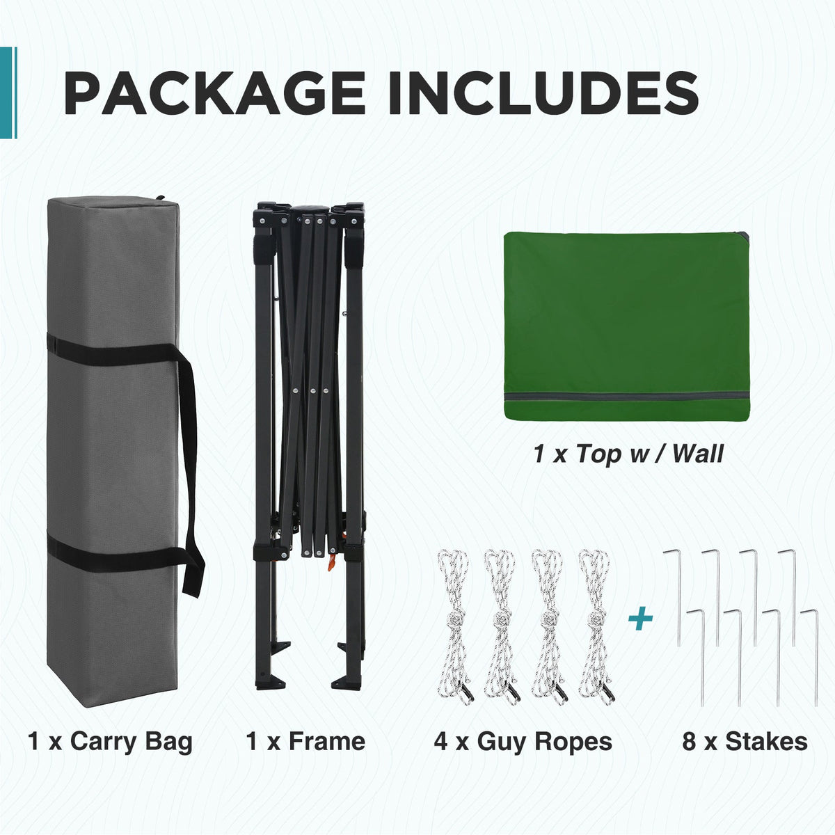 6x4 Instant Pop Up Canopy Tent with 1 Half Wall - Eagle Peak®