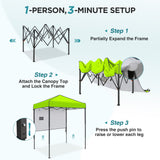 6x4 Instant Pop Up Canopy Tent with 1 Half Wall - Eagle Peak®