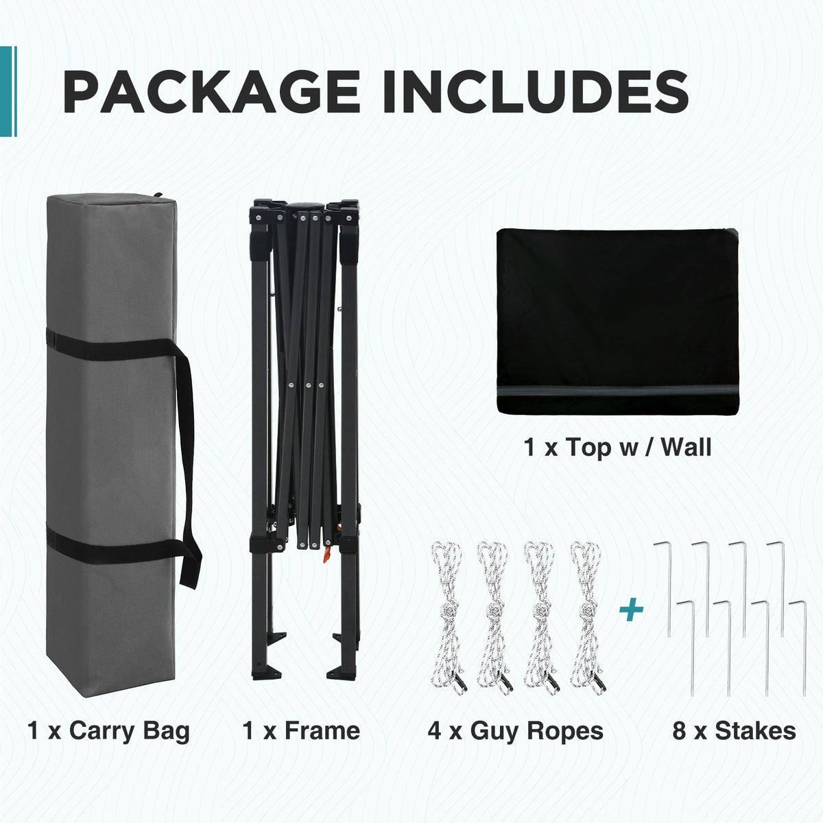 6x4 Instant Pop Up Canopy Tent with 1 Half Wall - Eagle Peak®
