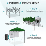 6x4 Instant Pop Up Canopy Tent with 1 Half Wall - Eagle Peak®