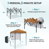 6x4 Instant Pop Up Canopy Tent with 1 Half Wall - Eagle Peak®