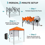 6x4 Instant Pop Up Canopy Tent with 1 Half Wall - Eagle Peak®
