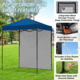 6x4 Instant Pop Up Canopy Tent with 1 Side Wall Panel - Eagle Peak Custom Canopy Tent